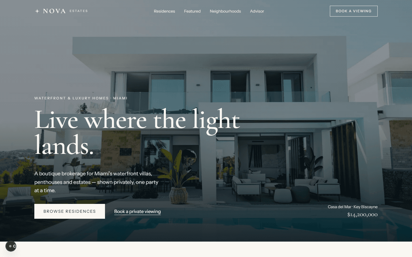 Homepage of NOVA Estates
